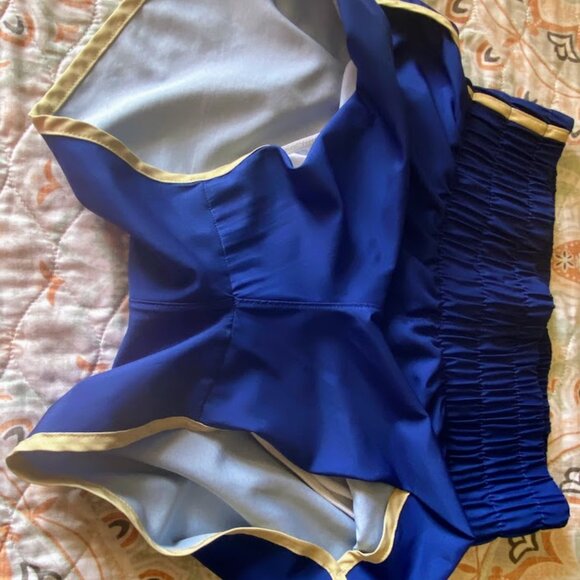 Varsity Spirit Royal Blue High-Waisted Boxing Shorts with Gold Trim | Size S - Picture 3 of 6